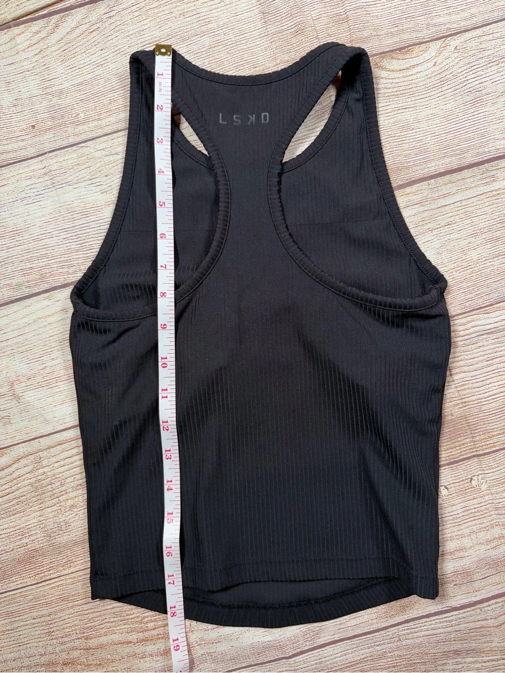 LSKD Ribbed Black Racerback Crop Top - Picture 6 of 6